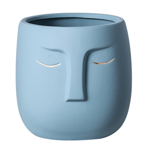 Ceramic Face Head Flower Pot