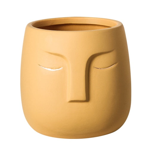 Ceramic Face Head Flower Pot