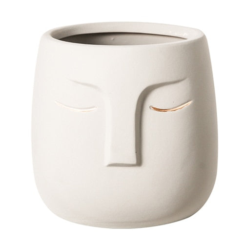 Ceramic Face Head Flower Pot