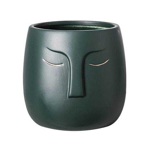 Ceramic Face Head Flower Pot
