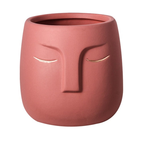 Ceramic Face Head Flower Pot