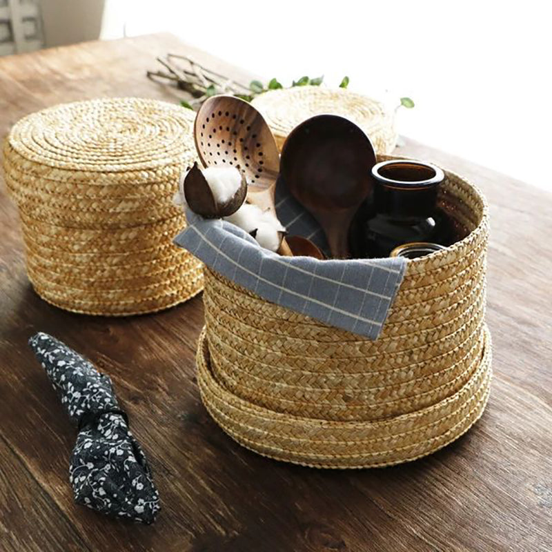 Handmade Straw Woven Storage Basket