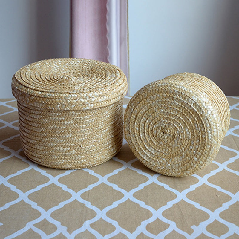 Handmade Straw Woven Storage Basket