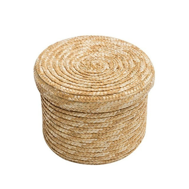 Handmade Straw Woven Storage Basket