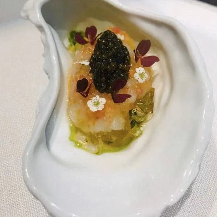 Irregular Ceramic Plate Oyster-Shaped