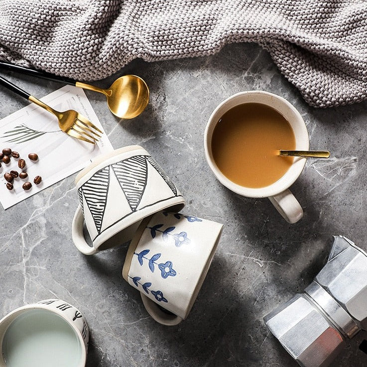 Creative Hand-Painted Ceramic Coffee Mugs