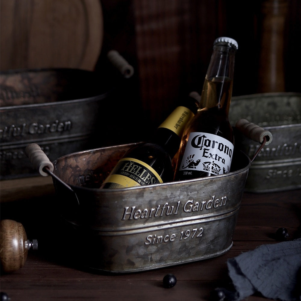 Vintage Country Metal Storage Basket