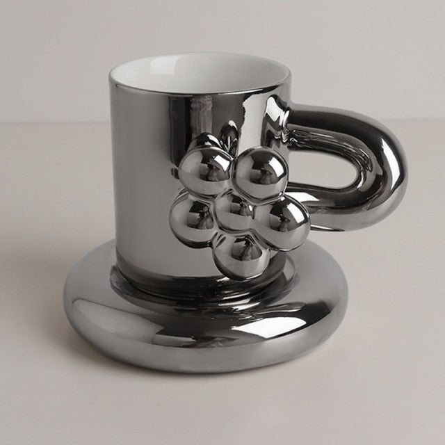 Fat Handle Mug with Plate