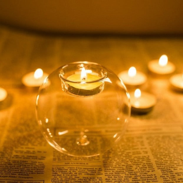 European Crystal Glass Candle Holder
