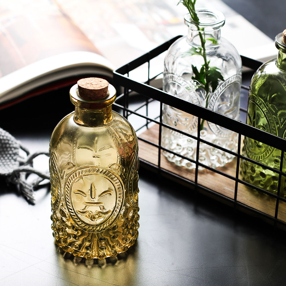 Vintage Carved Glass Flower Vase