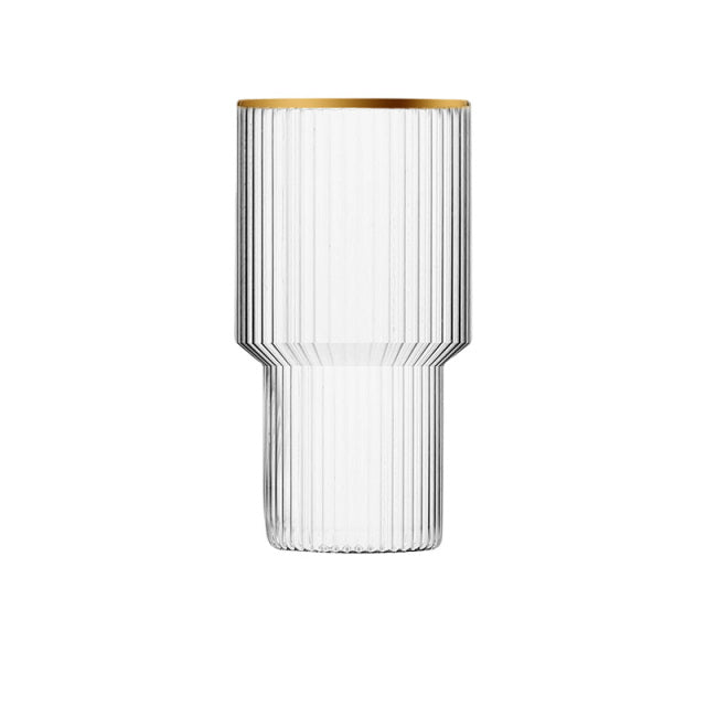 Glass Water Jug with Vertical Pattern