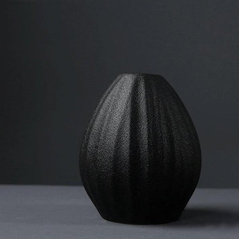 Black Ceramic Small Vase Home Decoration