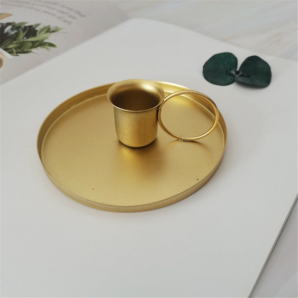 Retro Metal Candlesticks Gold & Black