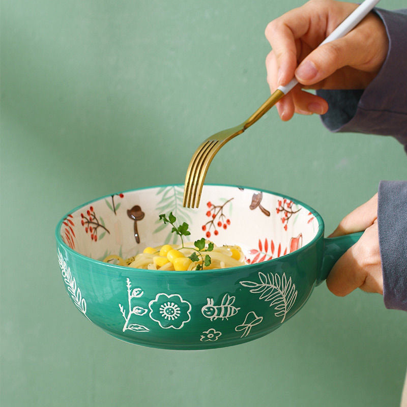Single Handle Ceramic Bowl