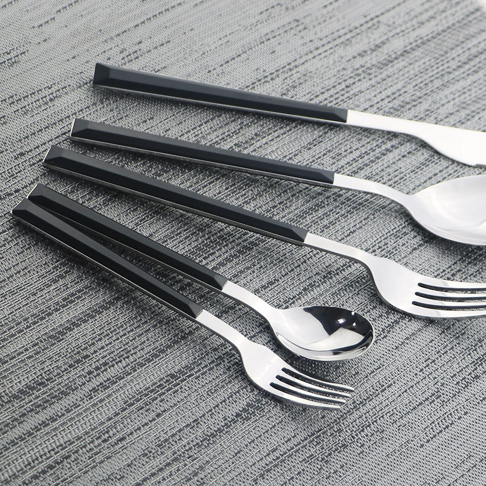 Wood and Marble Handle Cutlery Set Stainless Steel