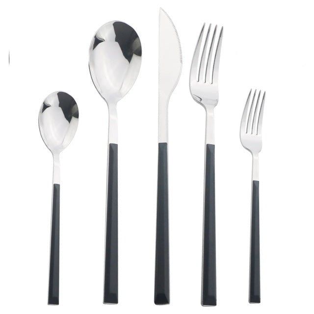 Wood and Marble Handle Cutlery Set Stainless Steel