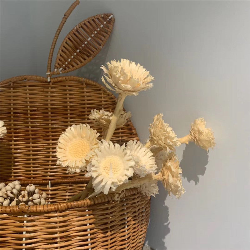 Vintage Rattan Apple and Pear Shape Storage Basket