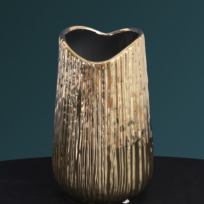 Golden Ceramic Vase for Home Decor
