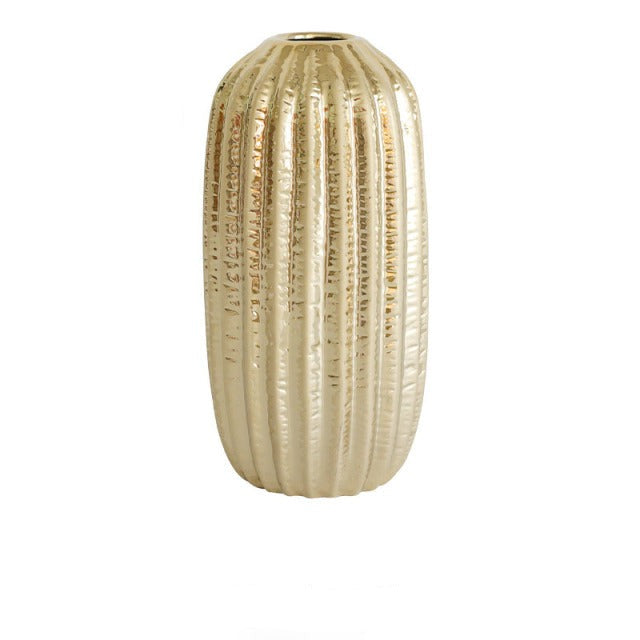 Golden Ceramic Vase for Home Decor