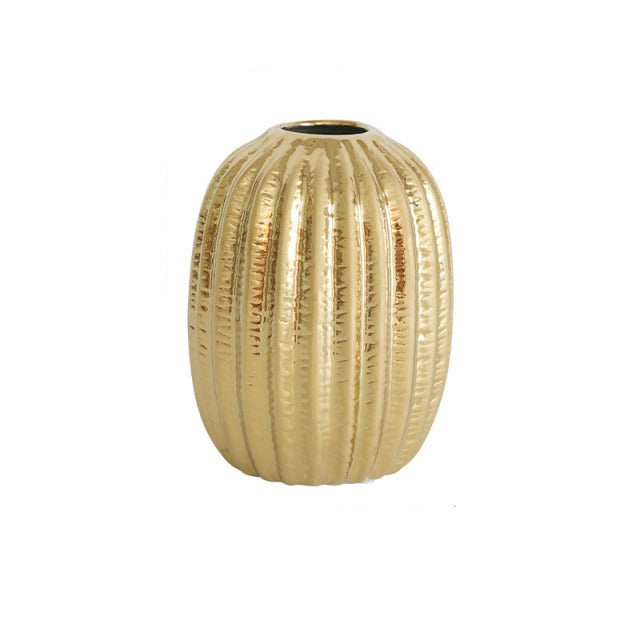 Golden Ceramic Vase for Home Decor