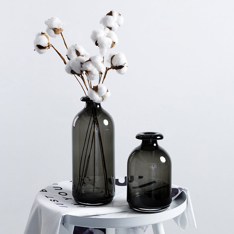 Nordic Black Glass Vases for Living Room Decor