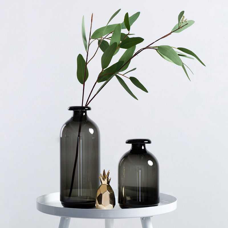 Nordic Black Glass Vases for Living Room Decor