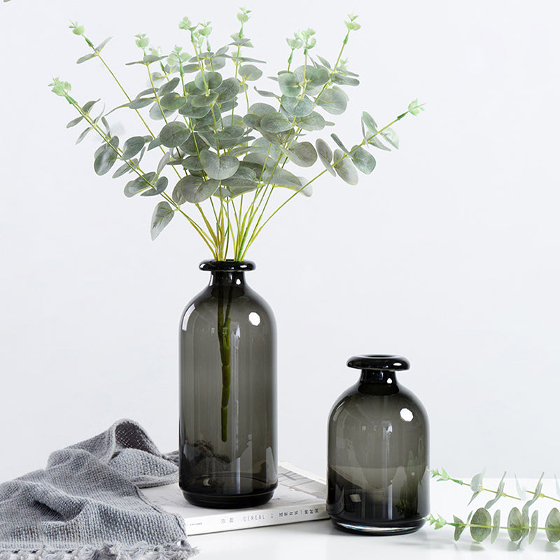 Nordic Black Glass Vases for Living Room Decor