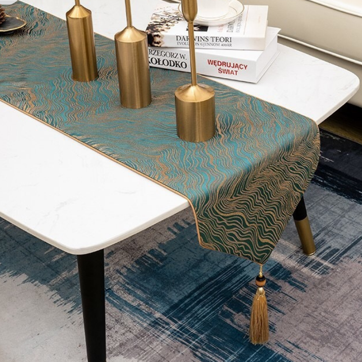 Modern Satin Golden Table Runners