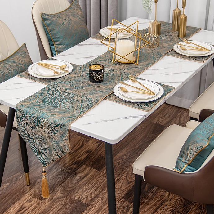 Modern Satin Golden Table Runners