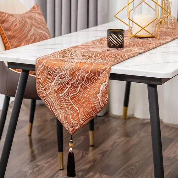 Modern Satin Golden Table Runners