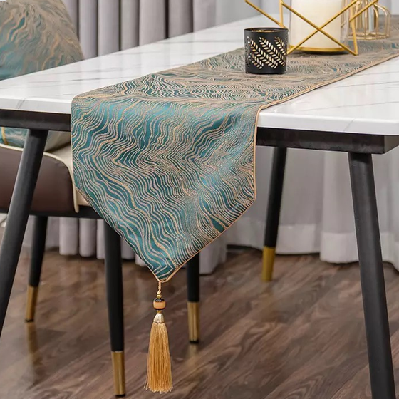 Modern Satin Golden Table Runners