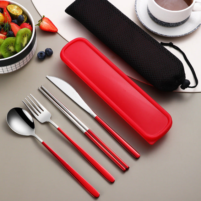 Eco Friendly Stainless Steel Dinnerware Set with Case