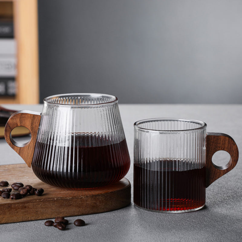 Coffee Mugs with  Walnut Wooden Handle