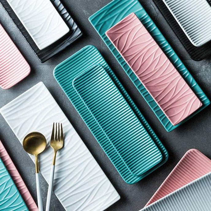 Nordic Ceramic Rectangular Sushi Long Plate