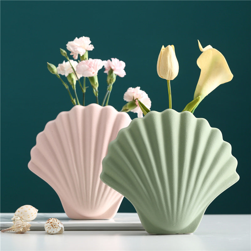 Ceramic Abstract Art Shell Vase