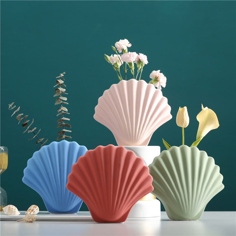 Ceramic Abstract Art Shell Vase