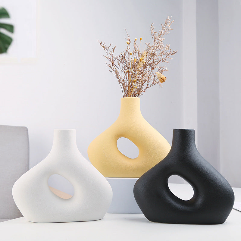 Nordic Frosted Ceramic Flower Vase