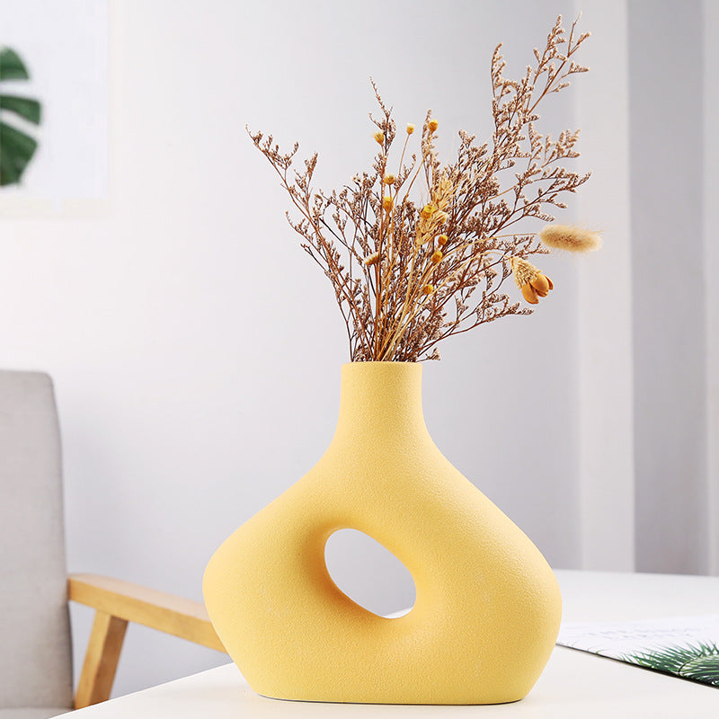 Nordic Frosted Ceramic Flower Vase