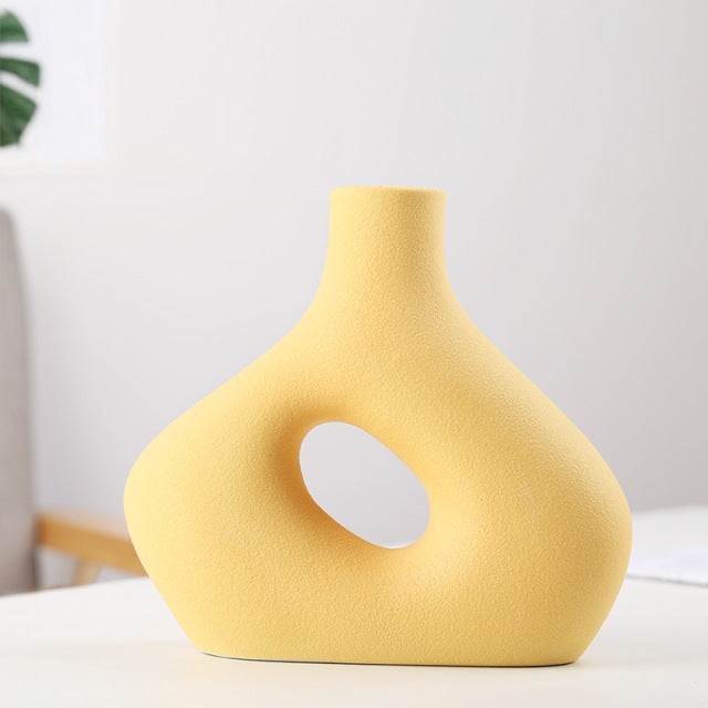 Nordic Frosted Ceramic Flower Vase