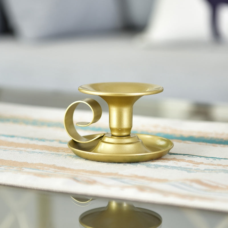 Two Pieces Set of Retro Metal Taper Candle Holder Classic Design