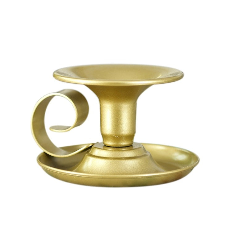 Two Pieces Set of Retro Metal Taper Candle Holder Classic Design