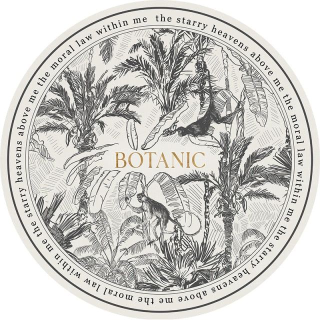 Round Carpet for Living Room with Floral Pattern