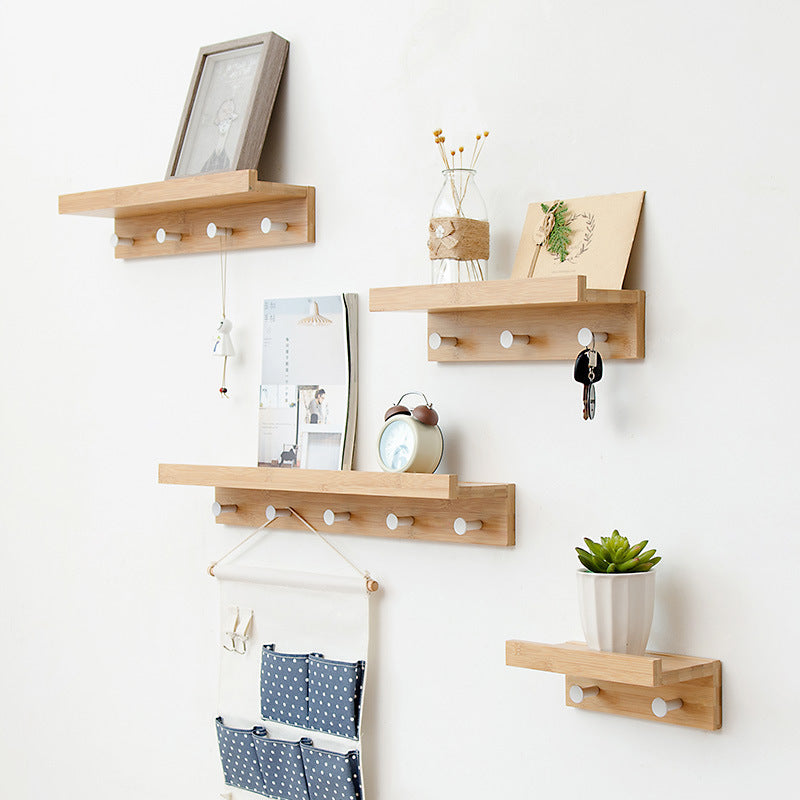 Bamboo Floating Wall-Mounted Rack Coat Hook