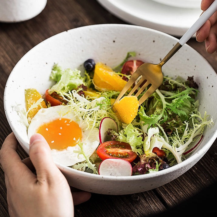 White Ceramic Set Bowls and Plates Nordic Style