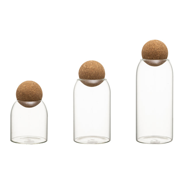 Transparent Bottle Storage Cork Sealed