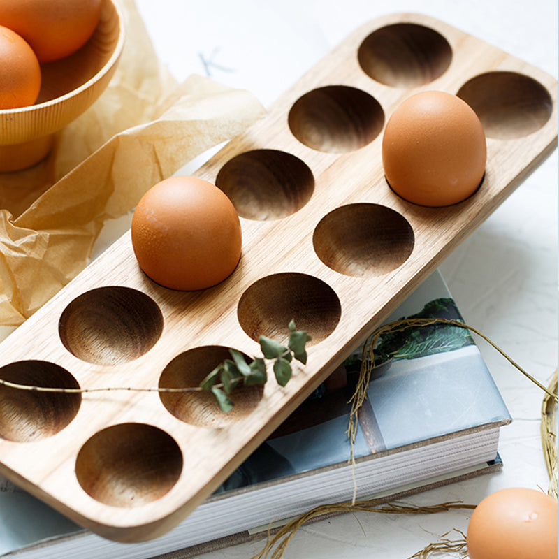 Japanese style Wooden Double Row Egg Storage
