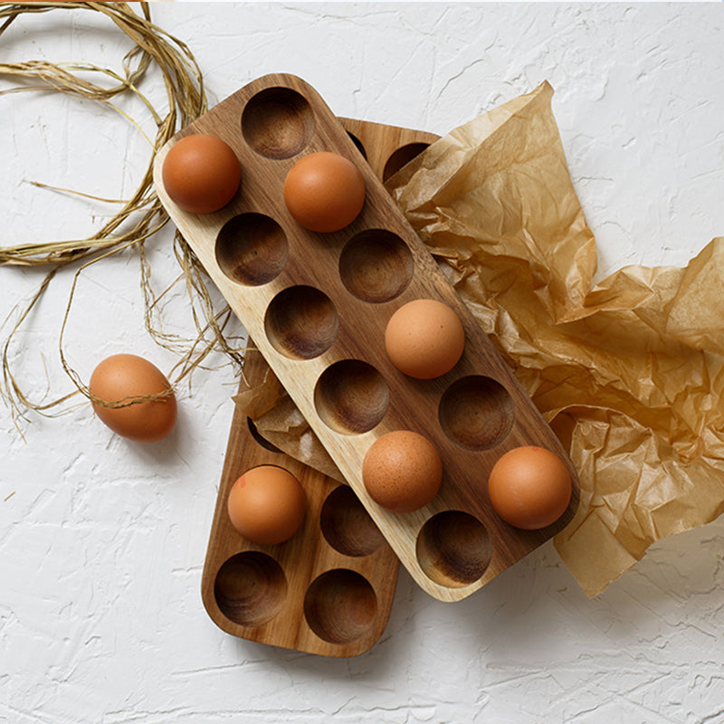 Japanese style Wooden Double Row Egg Storage