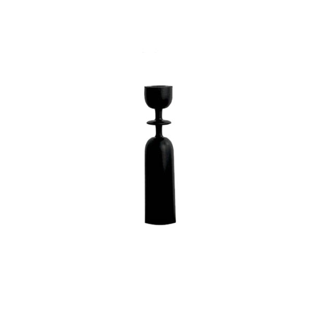 Black Wooden Candle Holders Nordic Style