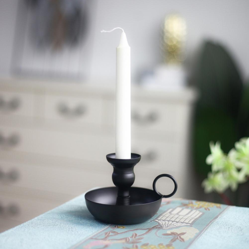 Iron Vintage Black Candle Holder