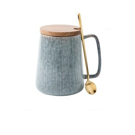 Retro Ceramic Mug with Stripe Patterns